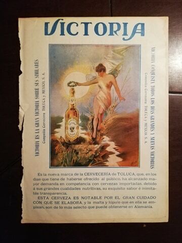 Antique pre prohibition Victoria Beer Toluca brewery magazine adv from 1906 htf