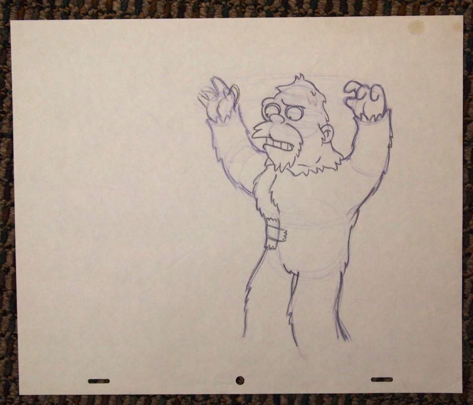 The Simpsons Original Production Drawing Monster Costume Animation Art Blue 