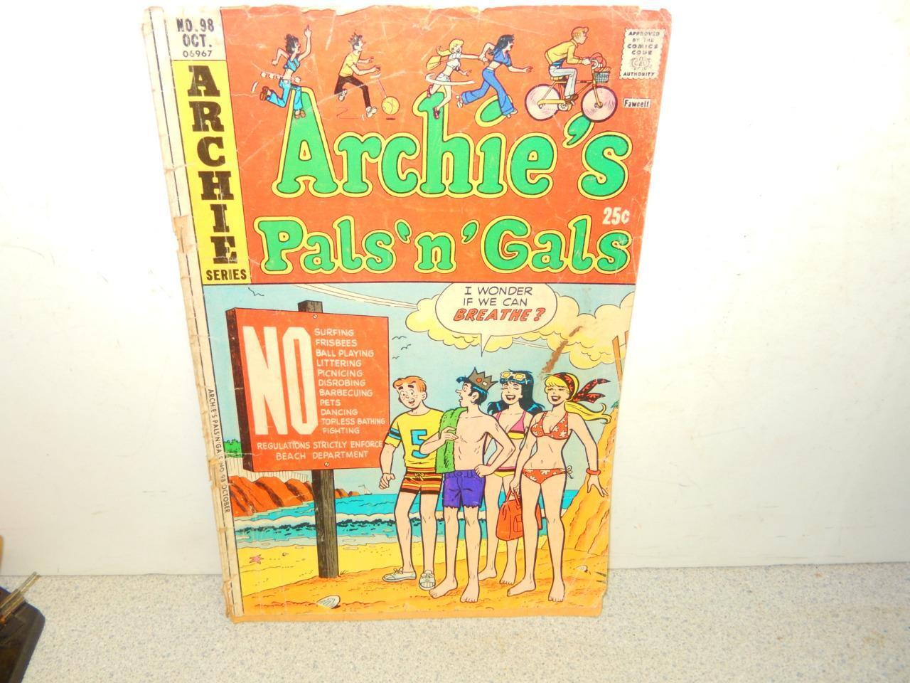 VINTAGE COMIC-ARCHIE COMICS-ARCHIE PALS N GALS- # 98 OCTOBER 1975 - GOOD-L8