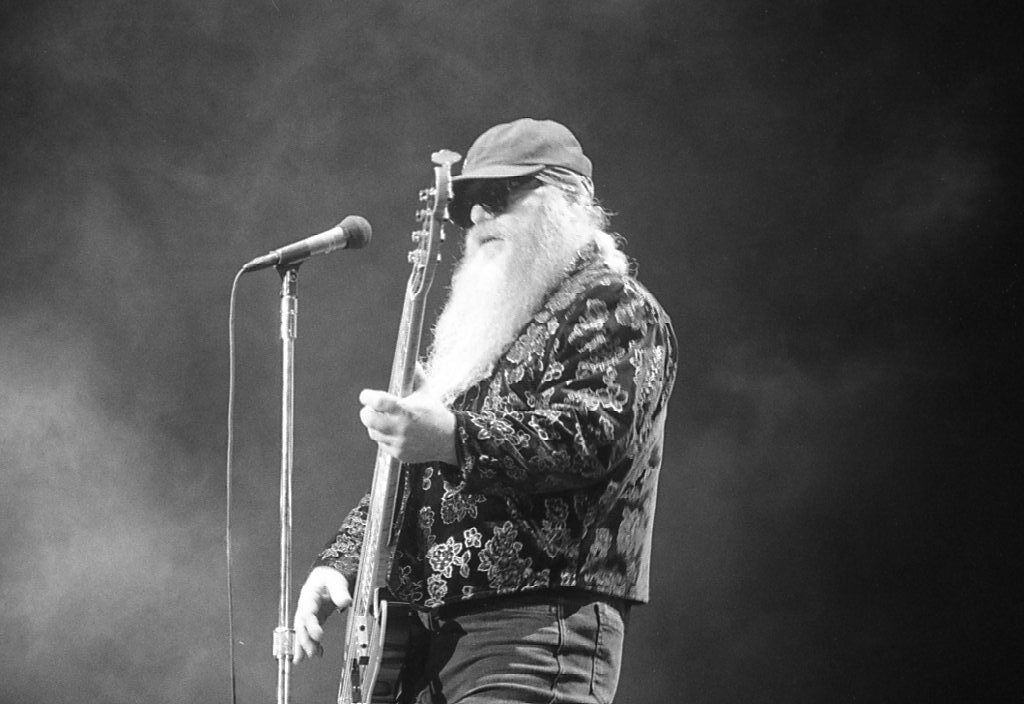 ZZ Top, Dusty Hill, 1996,  NEVER PRINTED 35mm B&W negative
