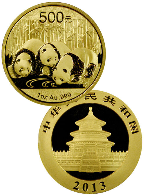 2013 China 1 Oz .999 Gold Panda 500 Yuan Gem Unc. - Mint Sealed SKU27393