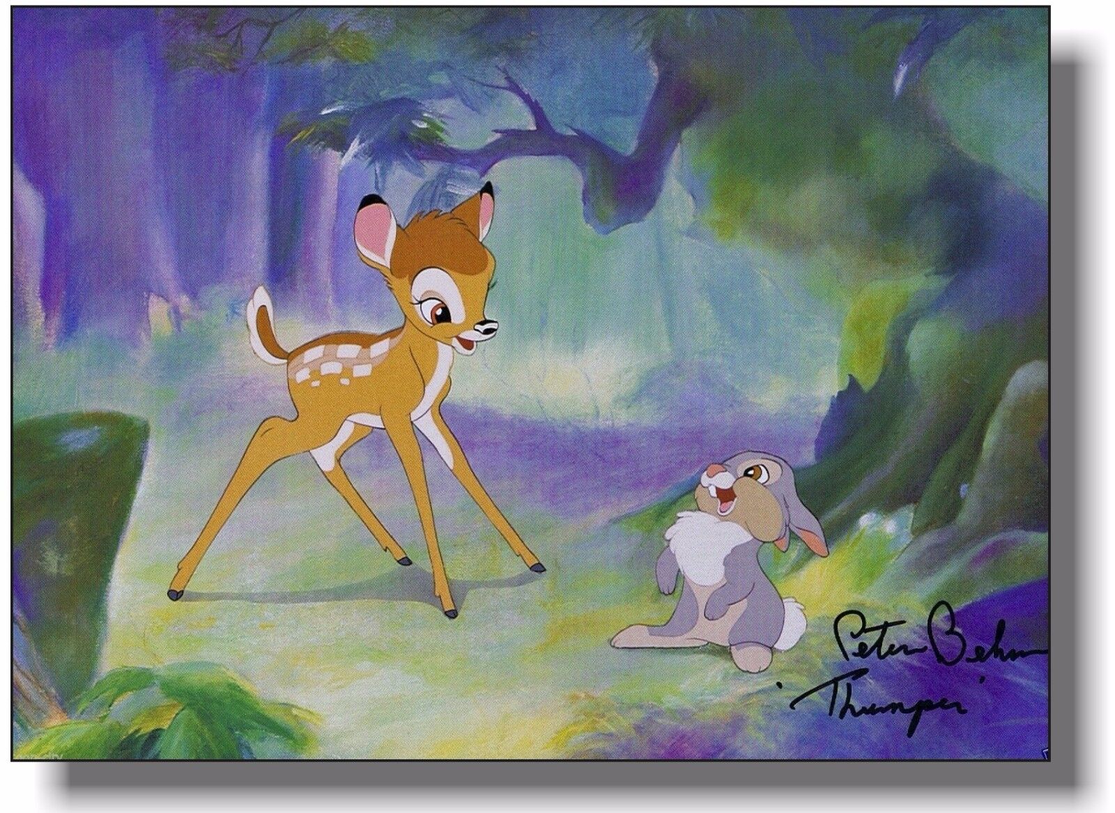 Original Voice Thumper Hand Signed Bambi 1942 Walt Disney NEW 11x14 print