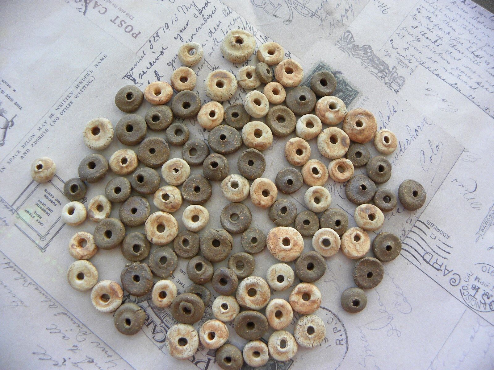 Precolumbian Terra Cotta Beads Discs African Trade Beads