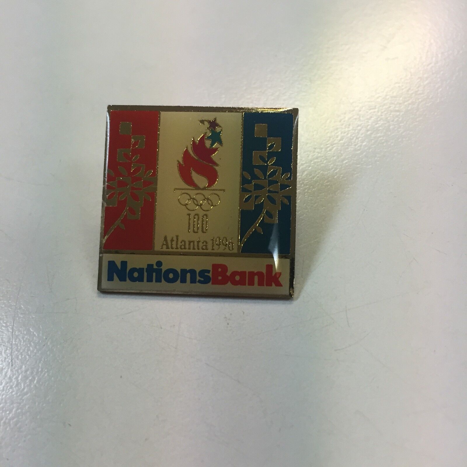 Vintage 1996 Nations Bank Olympics Atlanta pin hat lapel collectible souvenir