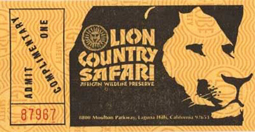 1970\'s LION COUNTRY SAFARI Comp Admin Tix RARE-MINT 