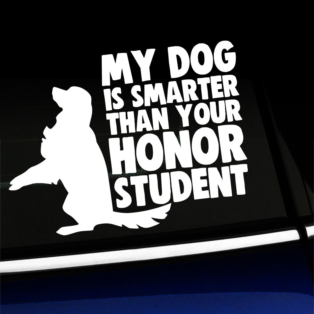 My dog is smarter than your honor student - funny decal - You choose the color