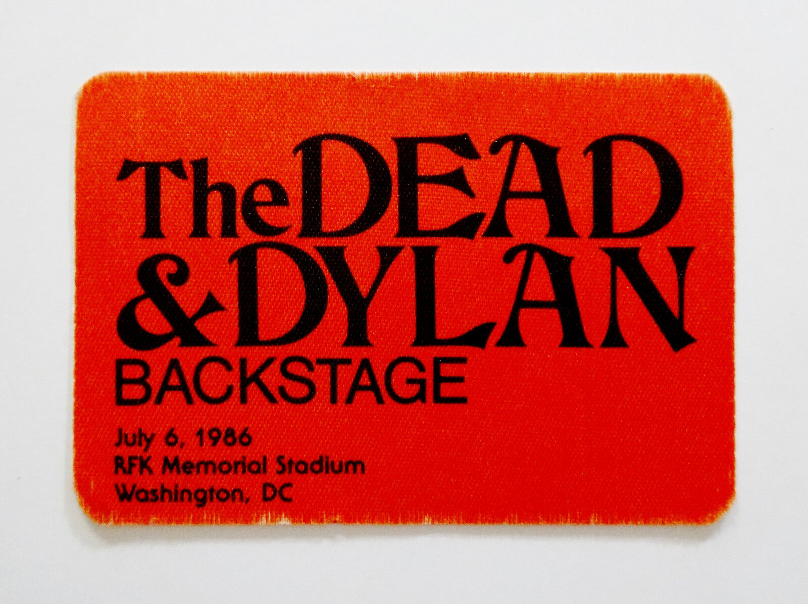 Grateful Dead Backstage Pass Bob Dylan & The Dead RFK Washington DC 7/6/1986