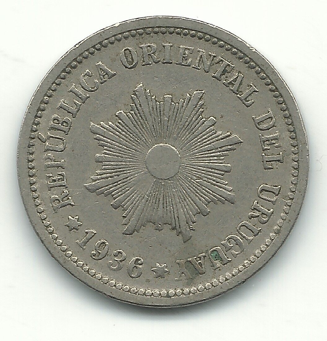 A VERY NICE HIGH GRADE 1936 URUGUAY 2 CENTESIMOS COIN-MAY371