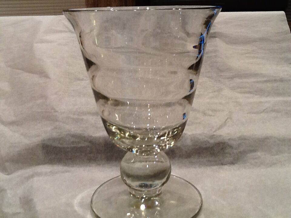 Tiffin Swedish Optic Clear Glass Vase*** Vintage **** Perfect 7in tall