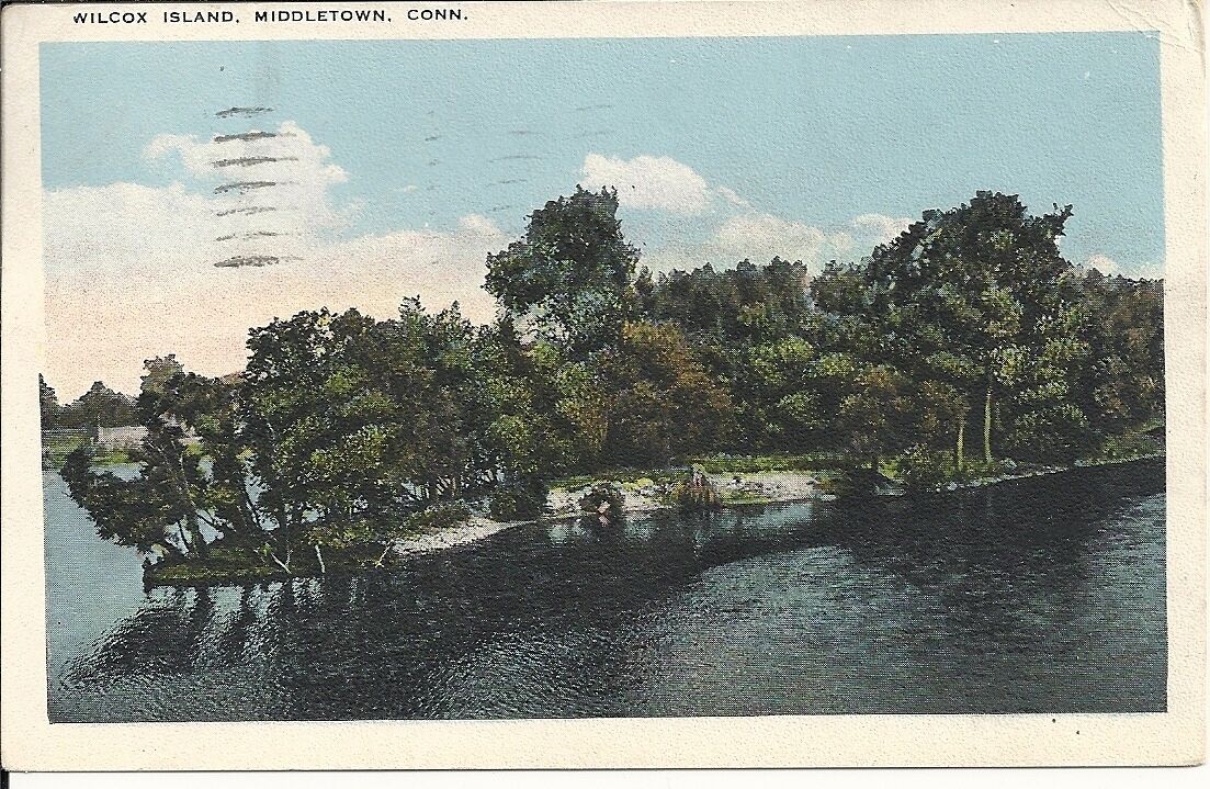 Rare White Border Postcard, Connecticut, Middletown, Wilcox Island, 1931 Cancel