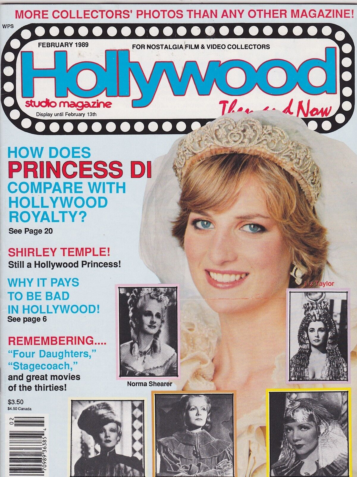 FEB 1989 HOLLYWOOD STUDIO vintage movie magazine PRINCESS DIANA DI