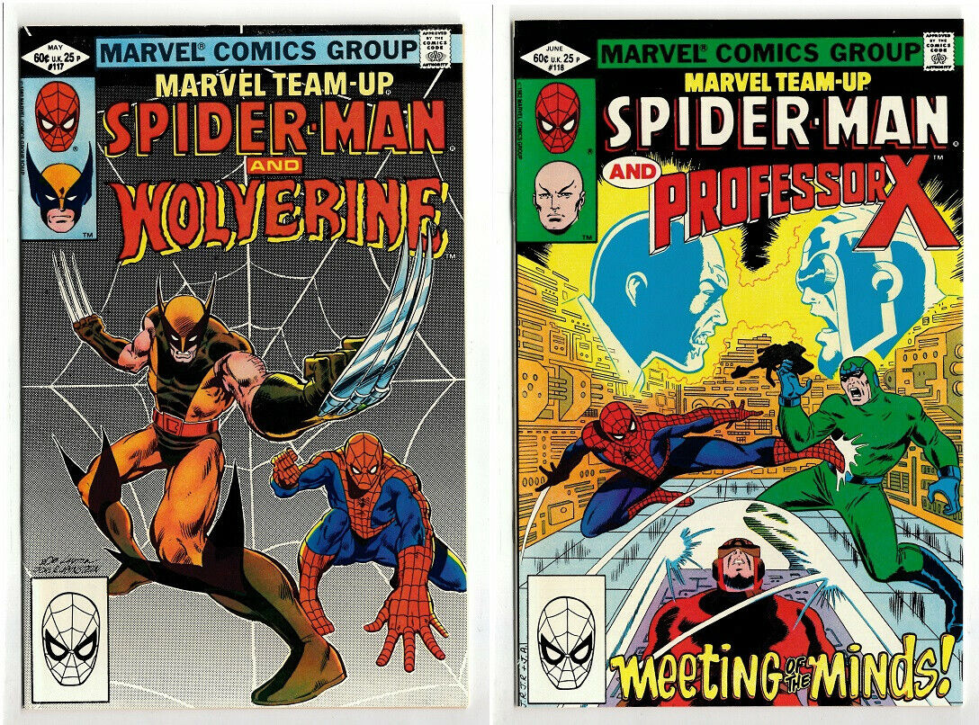 Marvel Team-Up 117-118 (Marvel, 1982) SPIDEY PLUS WOLVERINE & PROF X 2-PARTER