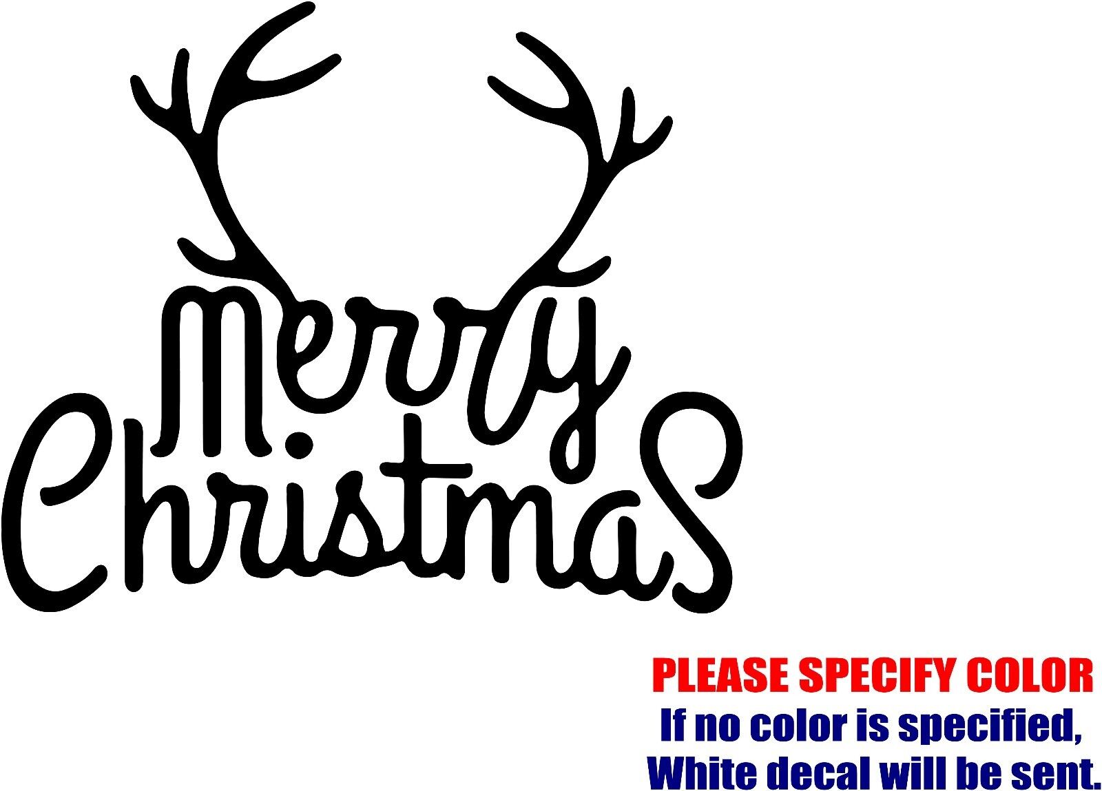 Vinyl Decal Sticker - Merry Christmas Antlers Car Truck Bumper JDM Fun 6\