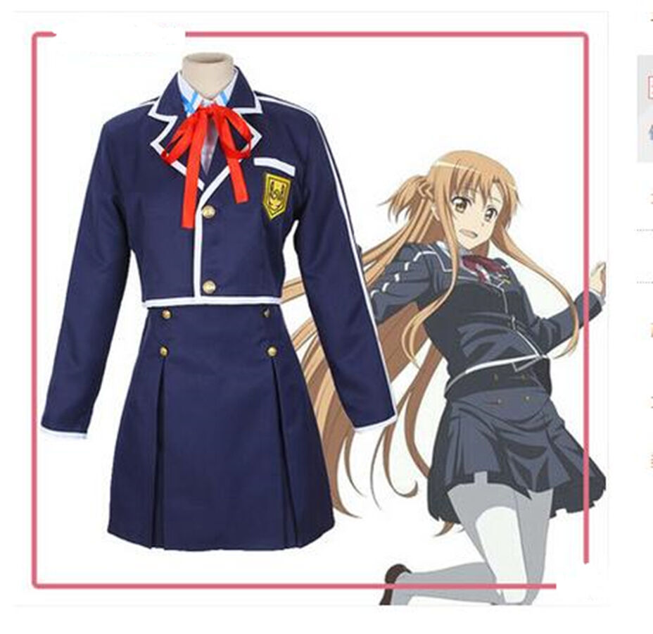 NEW Sword Art Online Alfheim Online Asuna Yuki School Uniform Cosplay Costume