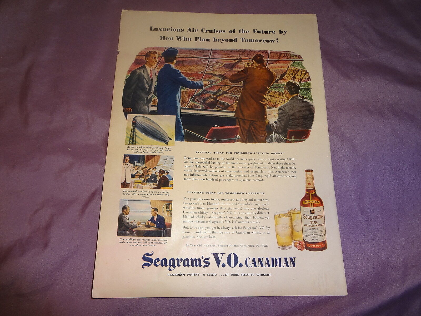 1945 Seagram\'s V.O. Whiskey Vintage Magazine Ad \