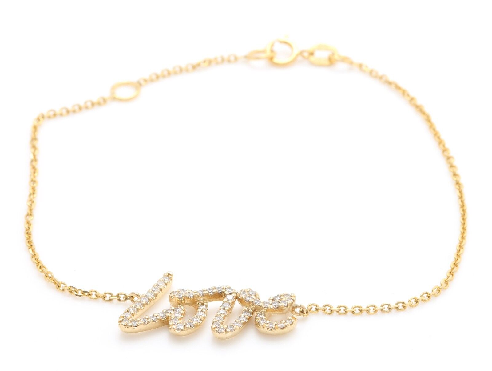 .59 Carat Natural SI1/ G-H Diamonds in 14K Solid Yellow Gold Women Love Bracelet