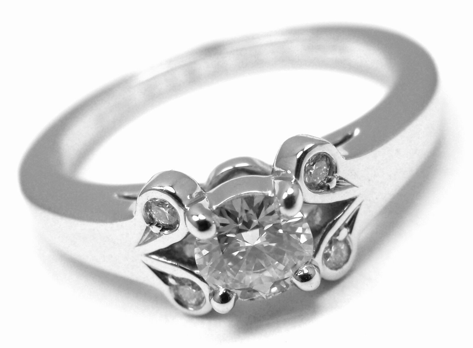 Authentic Cartier Ballerine Platinum .24ct Diamond Engagement Ring Box Paper