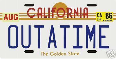 Back to the Future OUTATIME 1986 California motorcycle or bicycle License plate