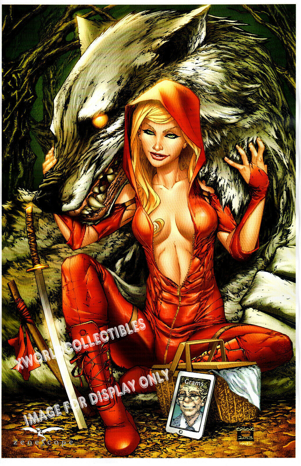 GRIMM FAIRY TALES CODE RED #1 HOT-N-SEXY  ART PRINT By TALENT CALDWELL 11x17
