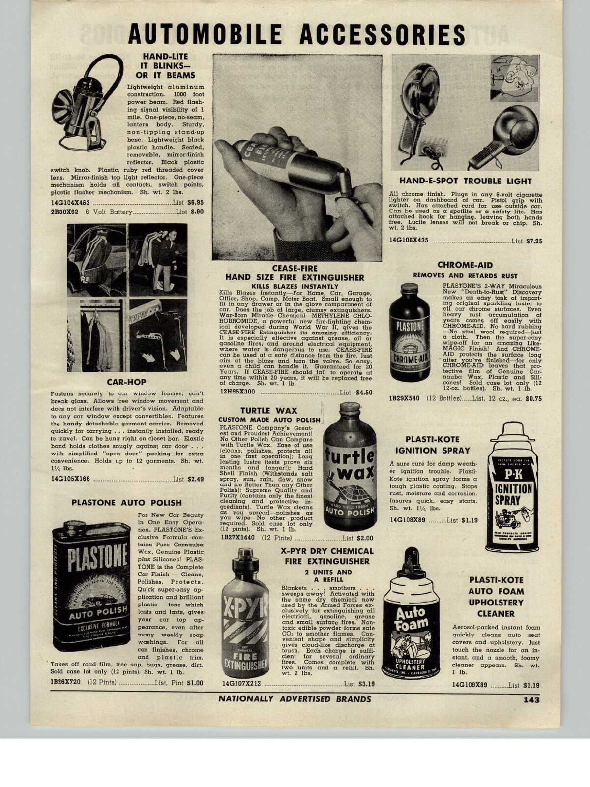 1955 PAPER AD Cease Fire Hand Size Fire Extinguisher Methylene Chlorobromide