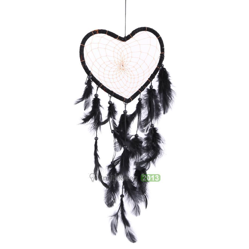 Heart Flower Handmade Dream Catcher with Feather Wall Car Hanging Decor Ornament