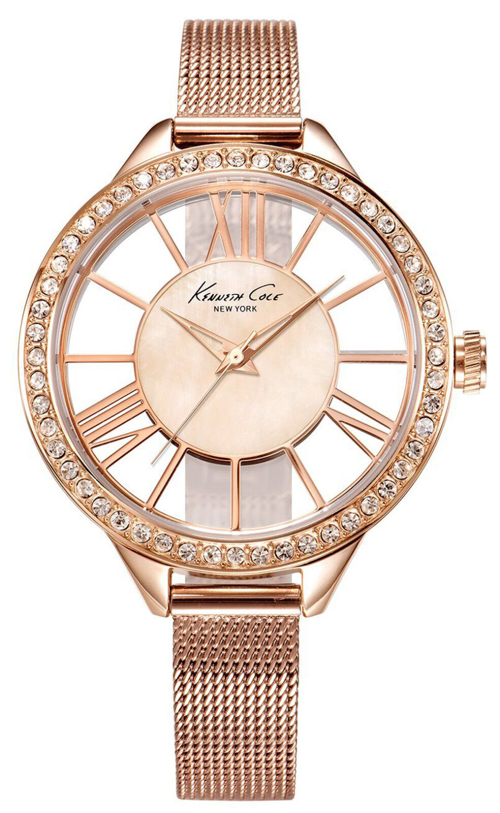Kenneth Cole KC0009 New York Mother of Pearl Dial Rose Gold Tone Women\'s Watch