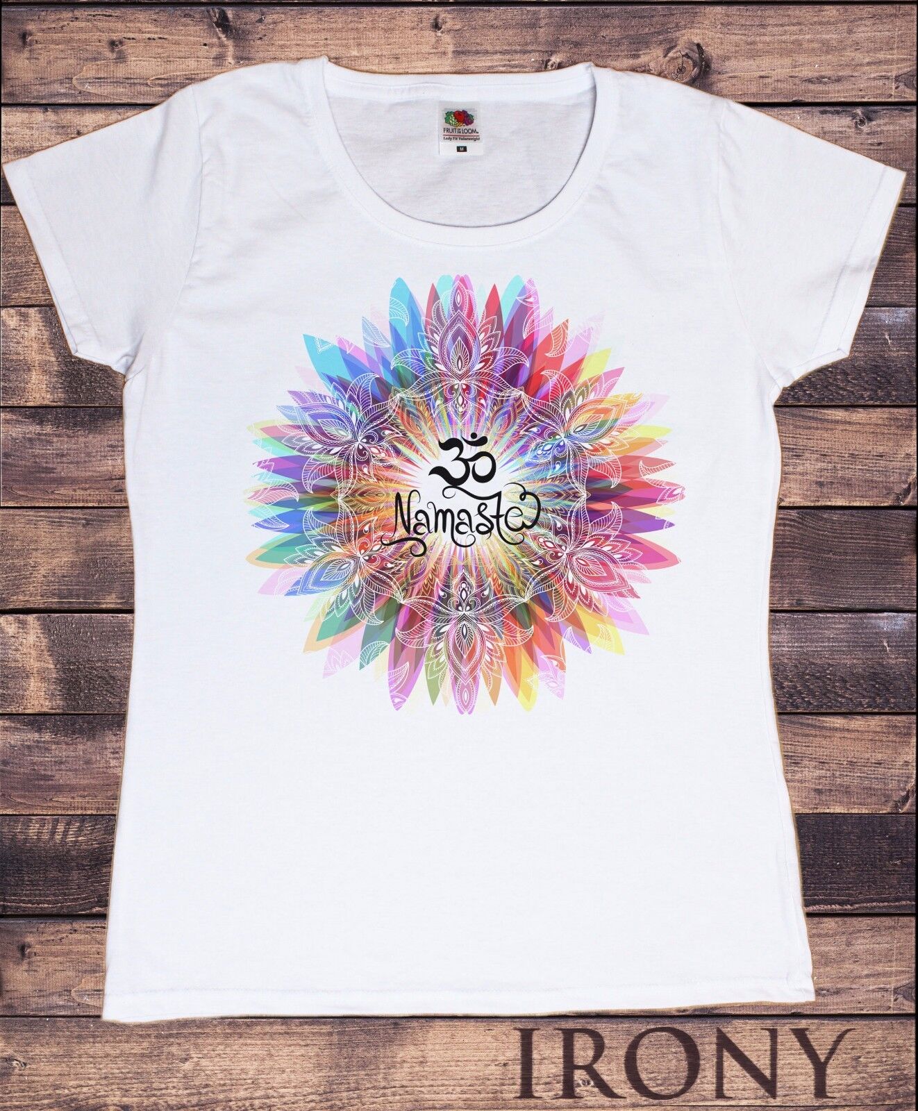 Women\'s Namaste OM Flowers T-Shirt | Colour Explosion Printed Yoga Tee TS731