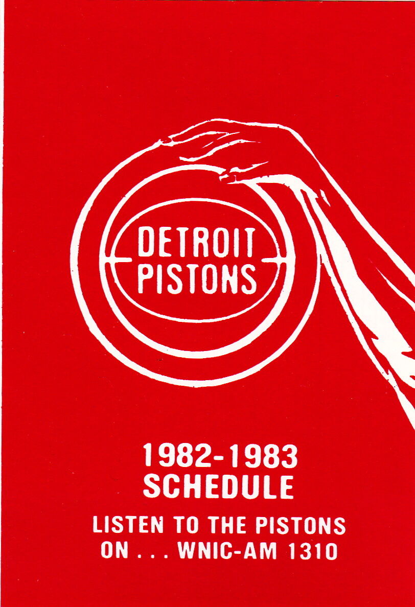 1982-83 DETROIT PISTONS BASKETBALL POCKET SCHEDULE