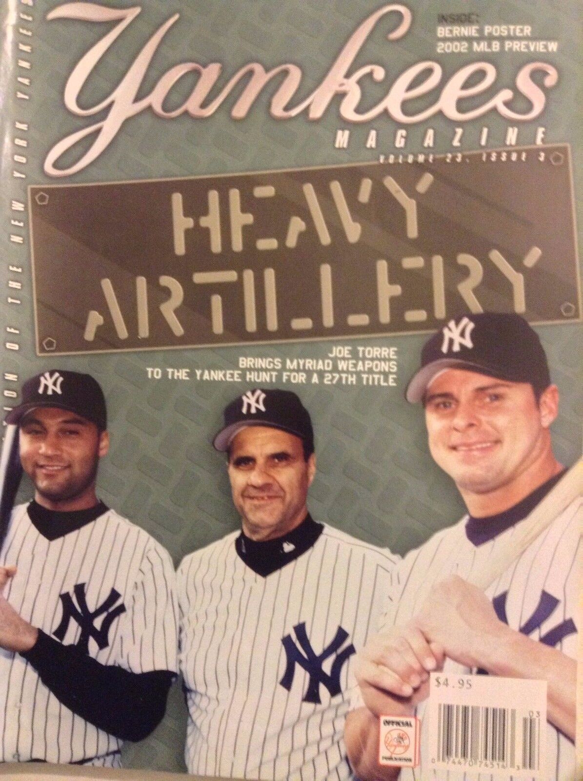 Yankees Magazine Joe Torre Derek Jeter 2002 MLB Preview 112817nonrh