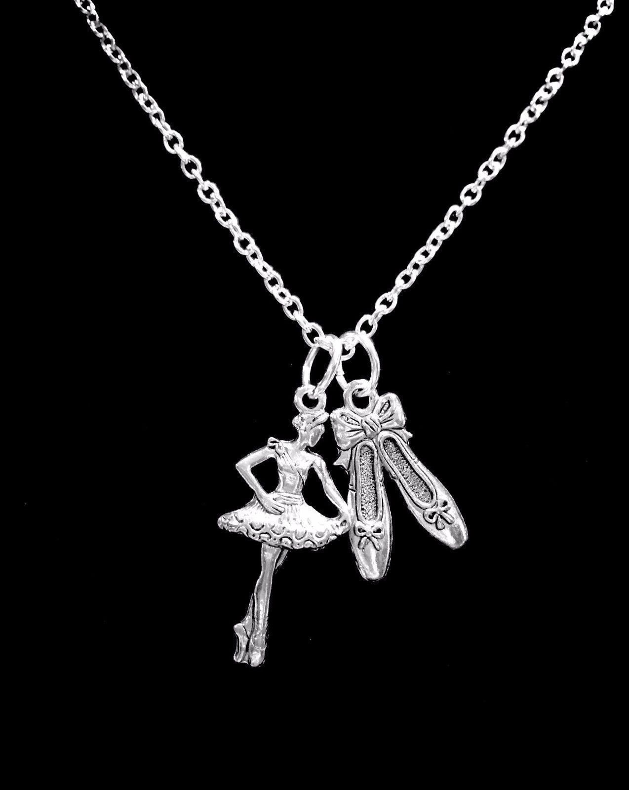 Ballerina Necklace Ballet Slippers Shoes Dance Christmas Gift Charm Jewelry