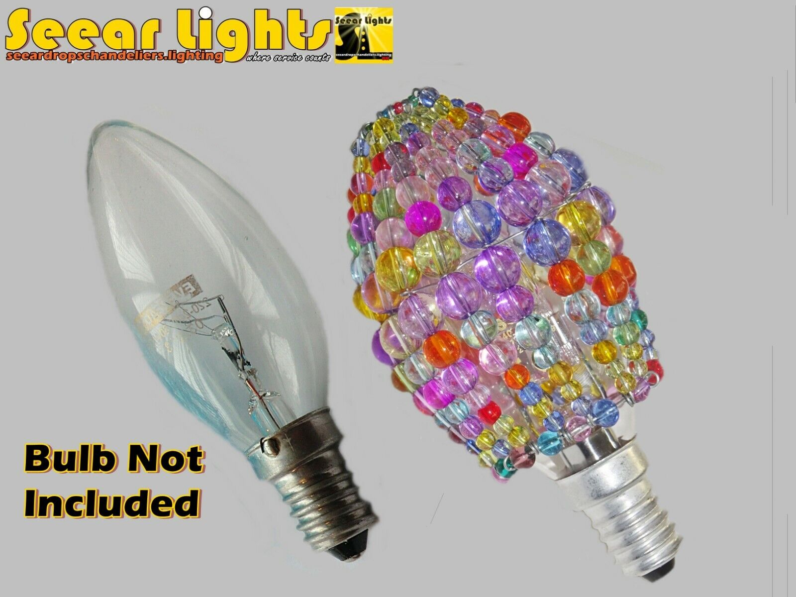 CHANDELIER GLASS BEADED LIGHT CANDLE BULB COVER CRYSTALS DROPS SHADE ALTERNATIVE