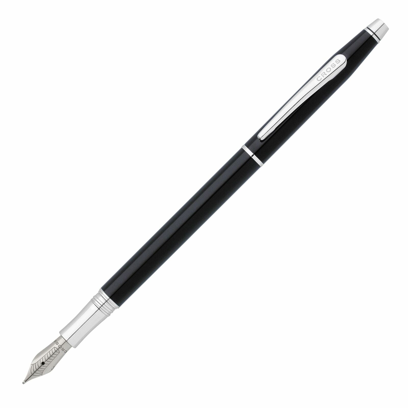 Cross Classic Century Black Lacquer Medium Fountain Pen (AT0086-77MS)