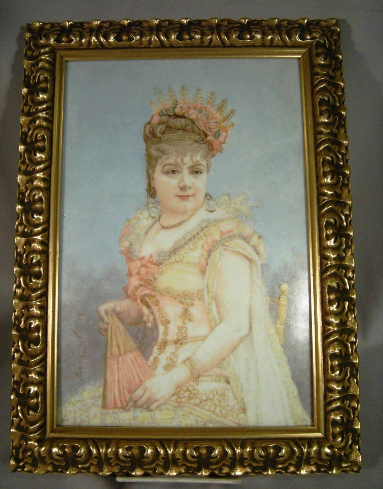 Large Antique French Painting On Porcelain Plaque Artist Signed