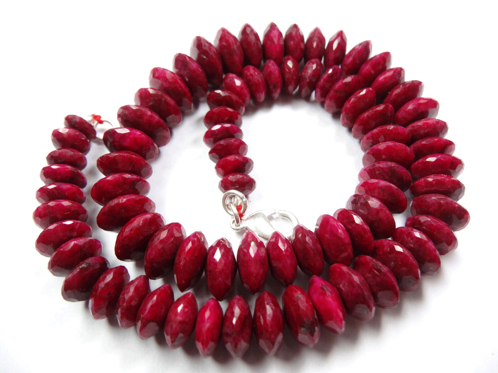 380.CT.16inch SUPER QUALITY Red RUBY  FACETED GERMAN CUT BEADS Necklace 7.5--14M