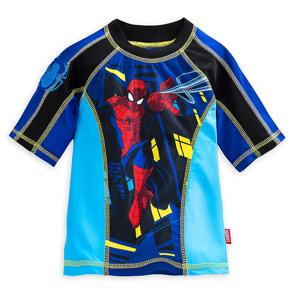 Disney Store Marvel Spider-Man Rash Guard Swim Shirt Boy Size 5/6