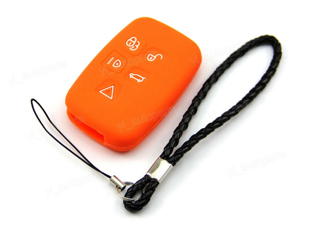 Orange Silicone Case Cover Holder For Jaguar XF XJ XK Remote Smart Key 5 Buttons