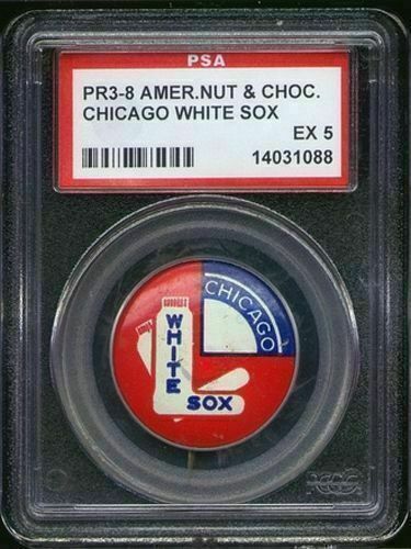 1950 PR3-8 American Nut & Chocolate Pins Chicago White Sox PSA 5