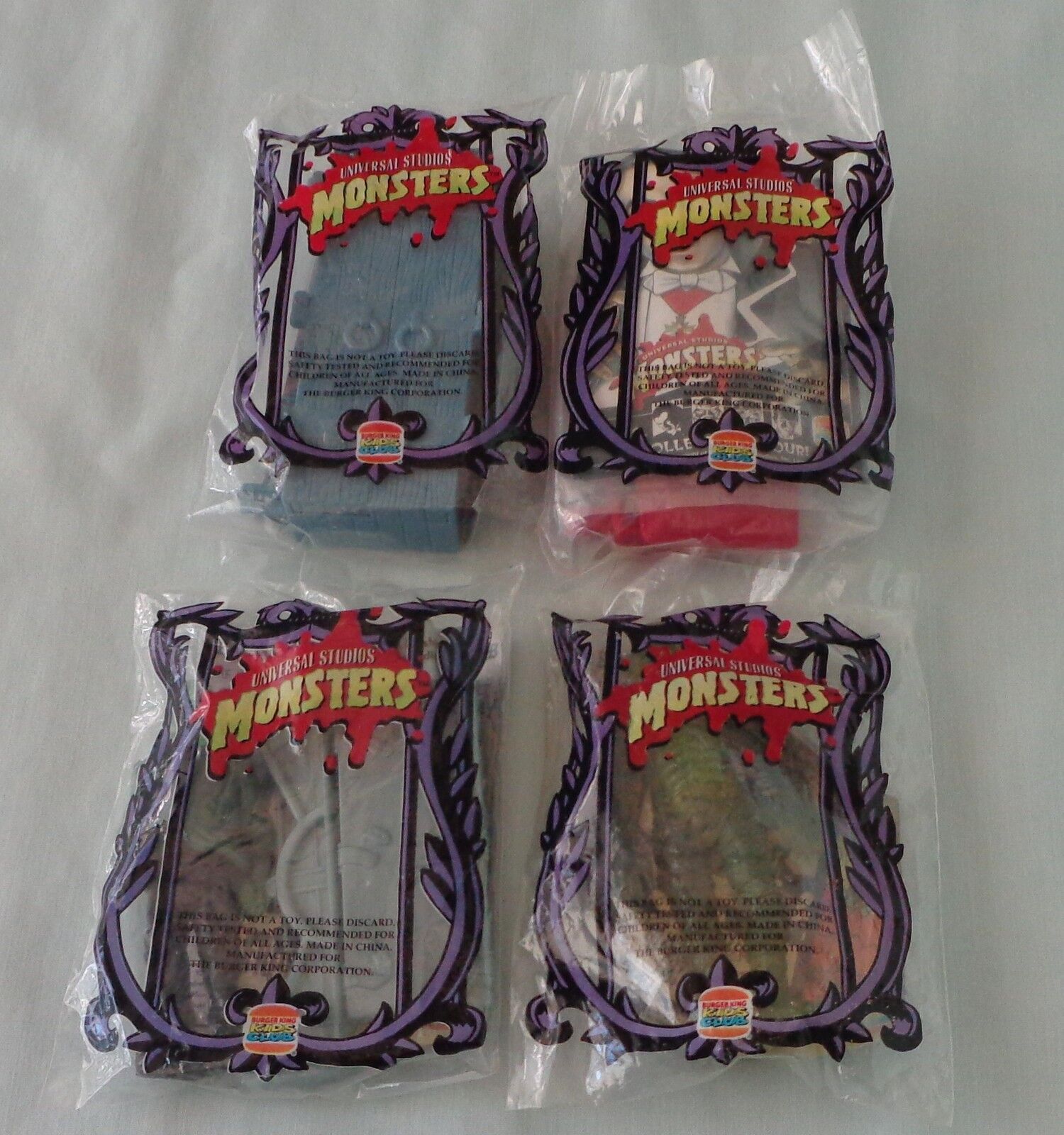 Universal Studios Monsters Burger King Kids Toy Set Dracula Wolfman Black Lagoon