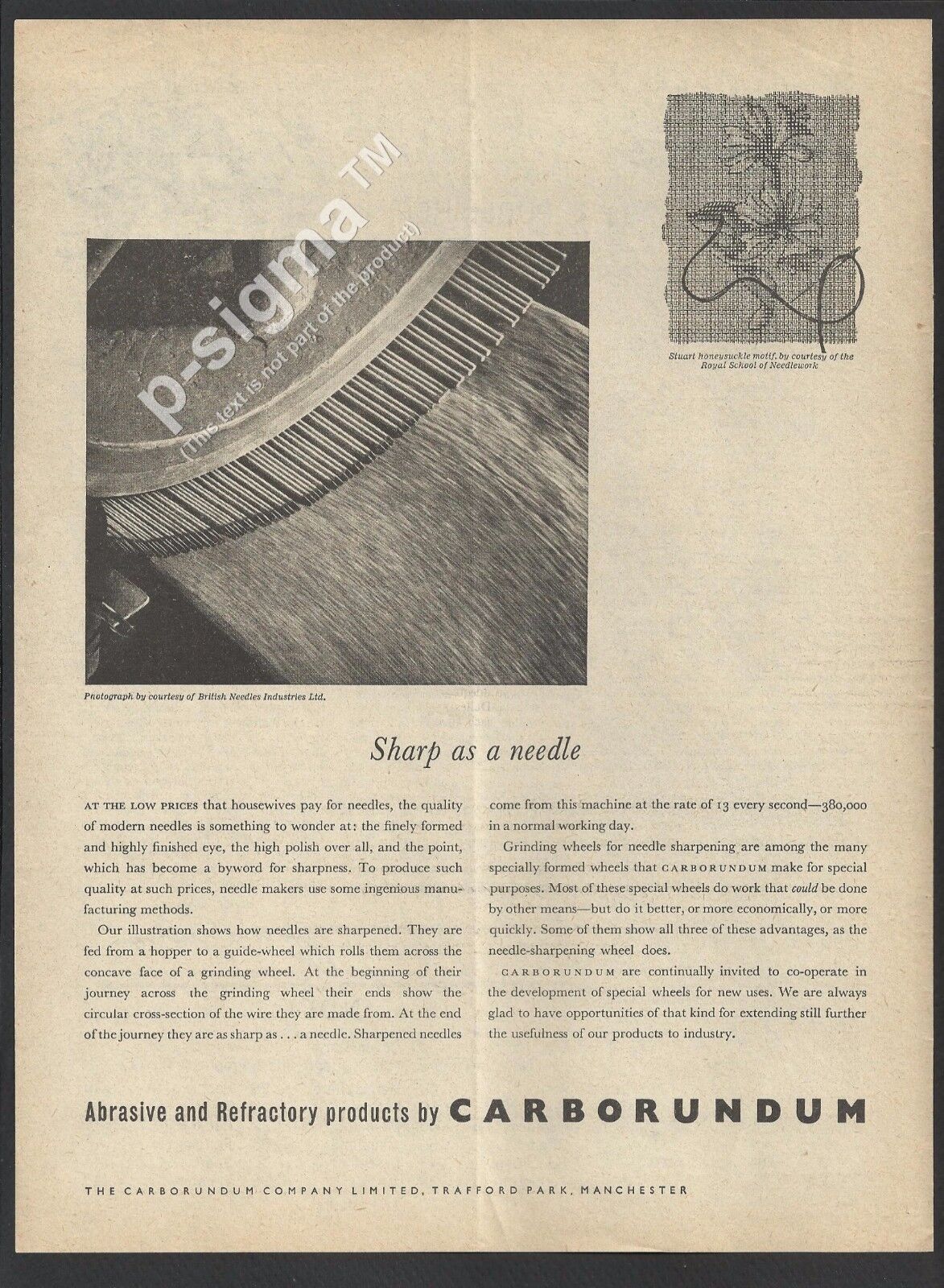 CARBORUNDUM Abrasive and Refractory products 1955 Vintage Print Ad