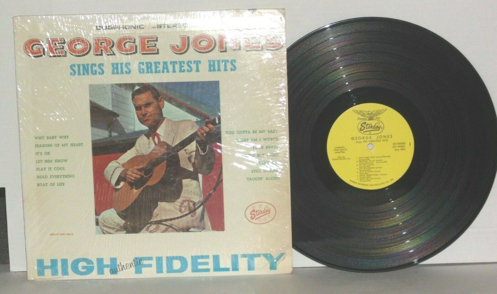 GEORGE JONES Sings His Greatest Hits LP 1962 Club Press DT90080 PLAYS WELL