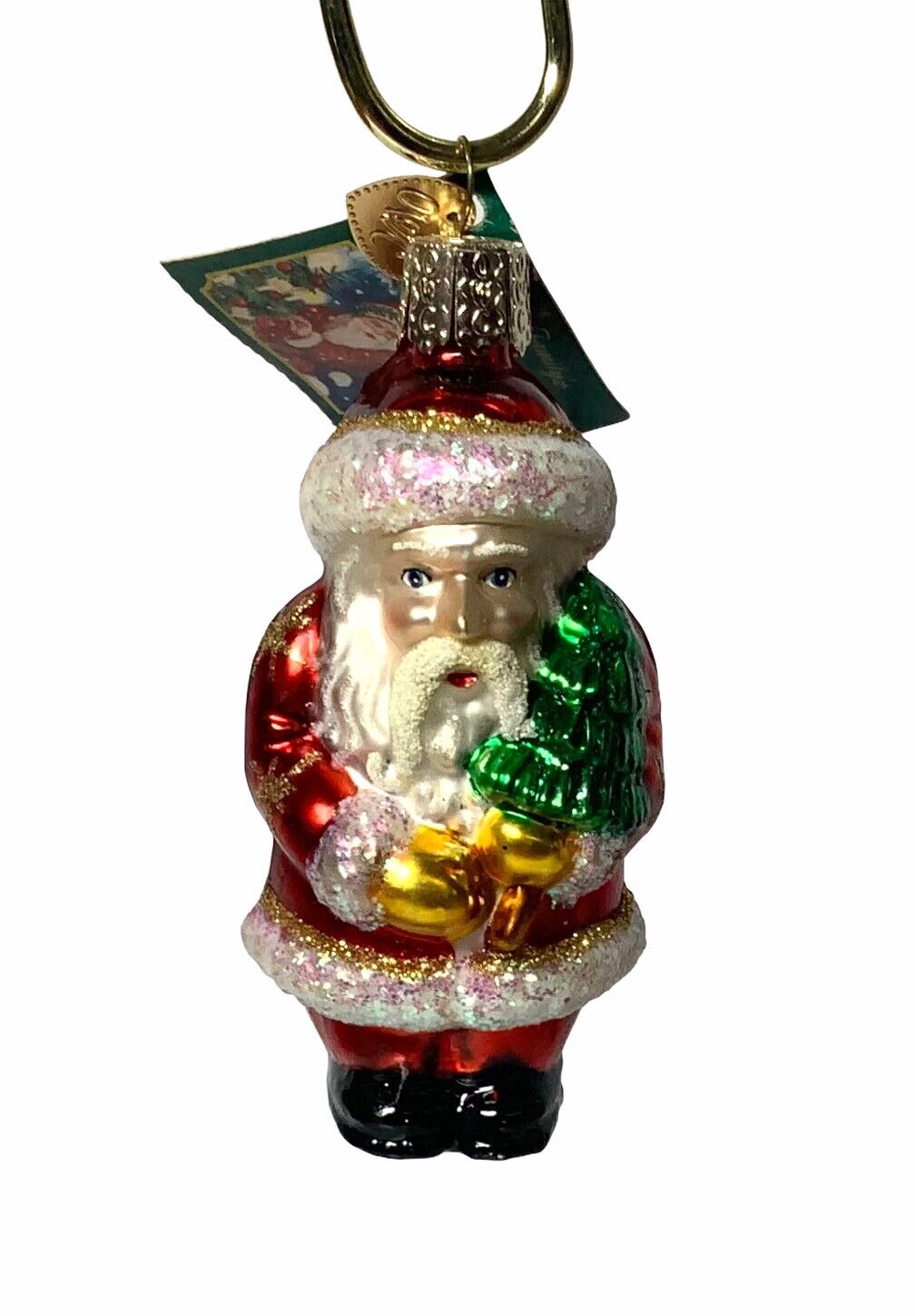Old World Christmas Ornament, Merck Family’s, Santa With Tree, 2003, New