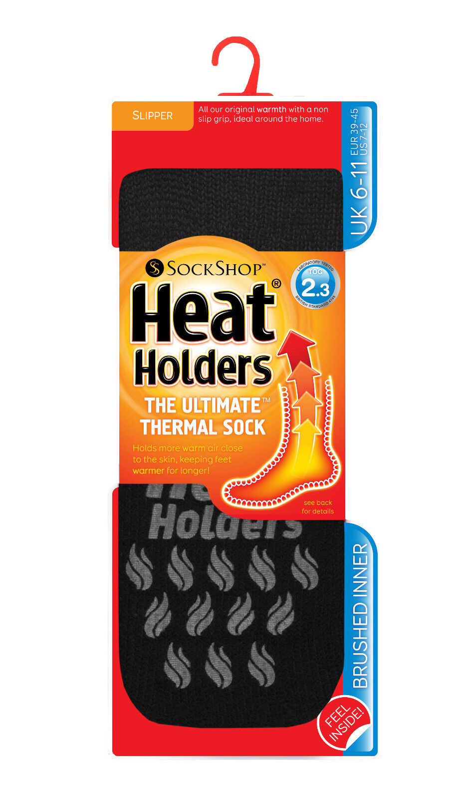 Heat Holders - Mens Thick Winter Warm Non Skid / Slip Slipper Socks with Gripper