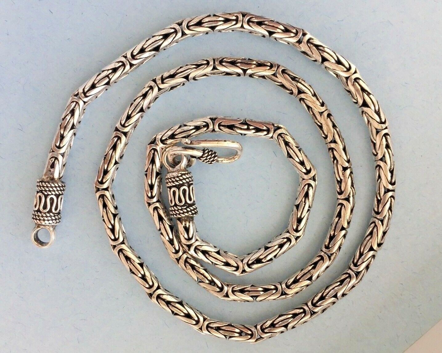 4.5mm 925 Sterling Silver Men\'s Women\'s Byzantine Chain 18\