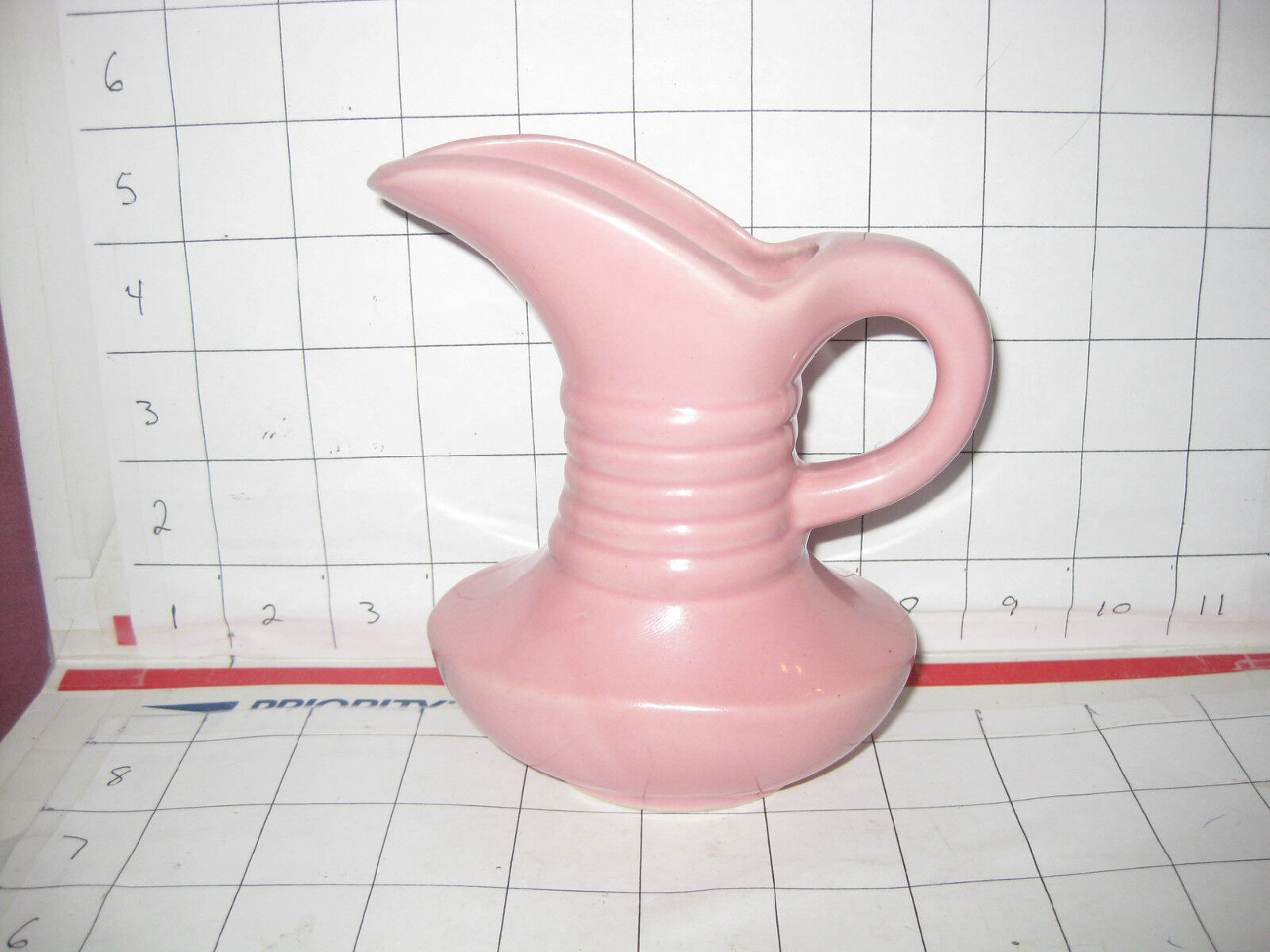 Mid Cent. Mod PINK CERAMIC CREAMER MARKED MADE IN USA