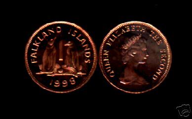 FALKLAND ISLANDS 1 PENCE KM2 1998 QUEEN PENGUIN UNC COIN LOT OF 100 PCS MONEY