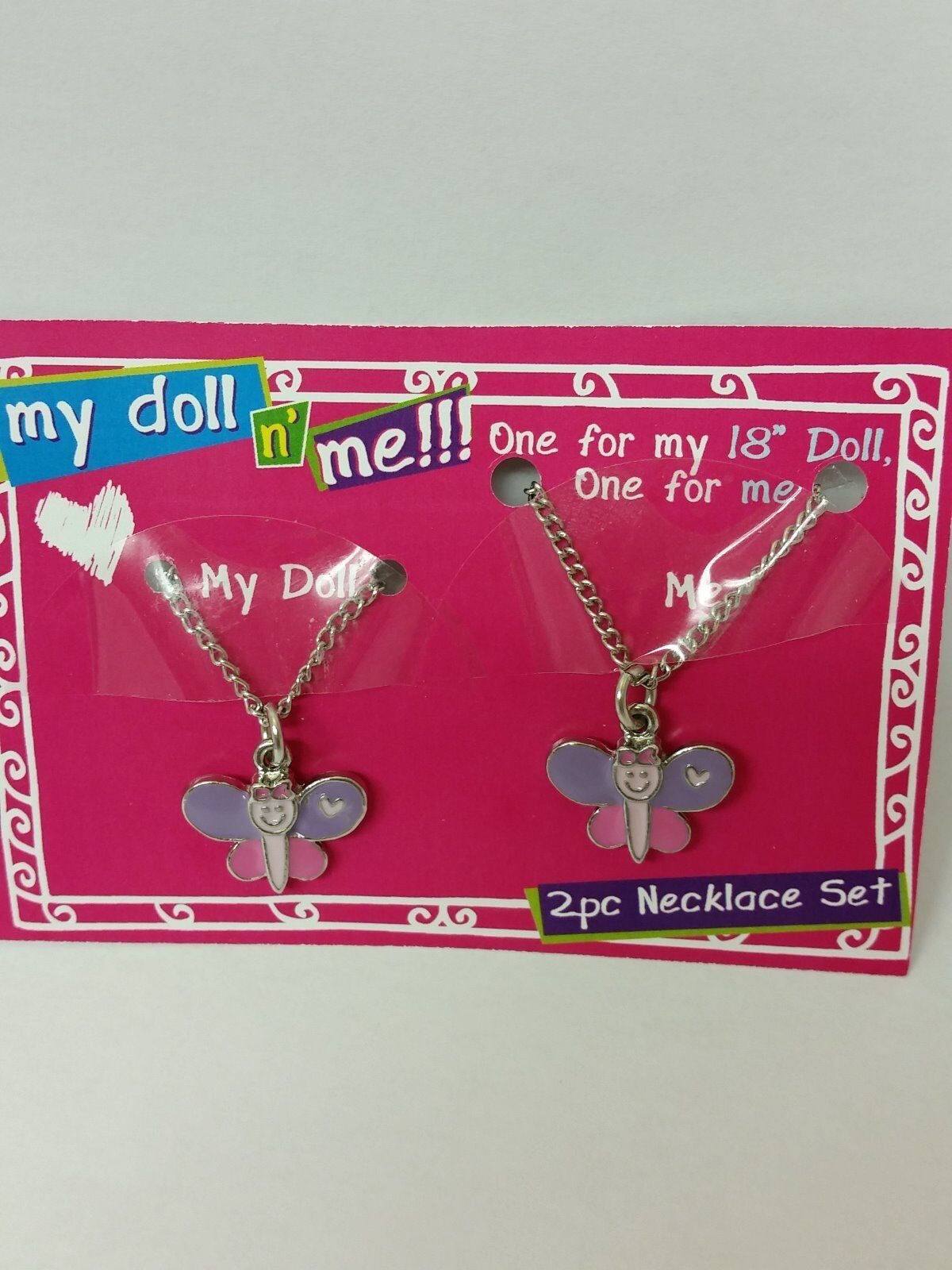 Girl\'s Set of Two Butterfly Necklaces For My Doll N Me