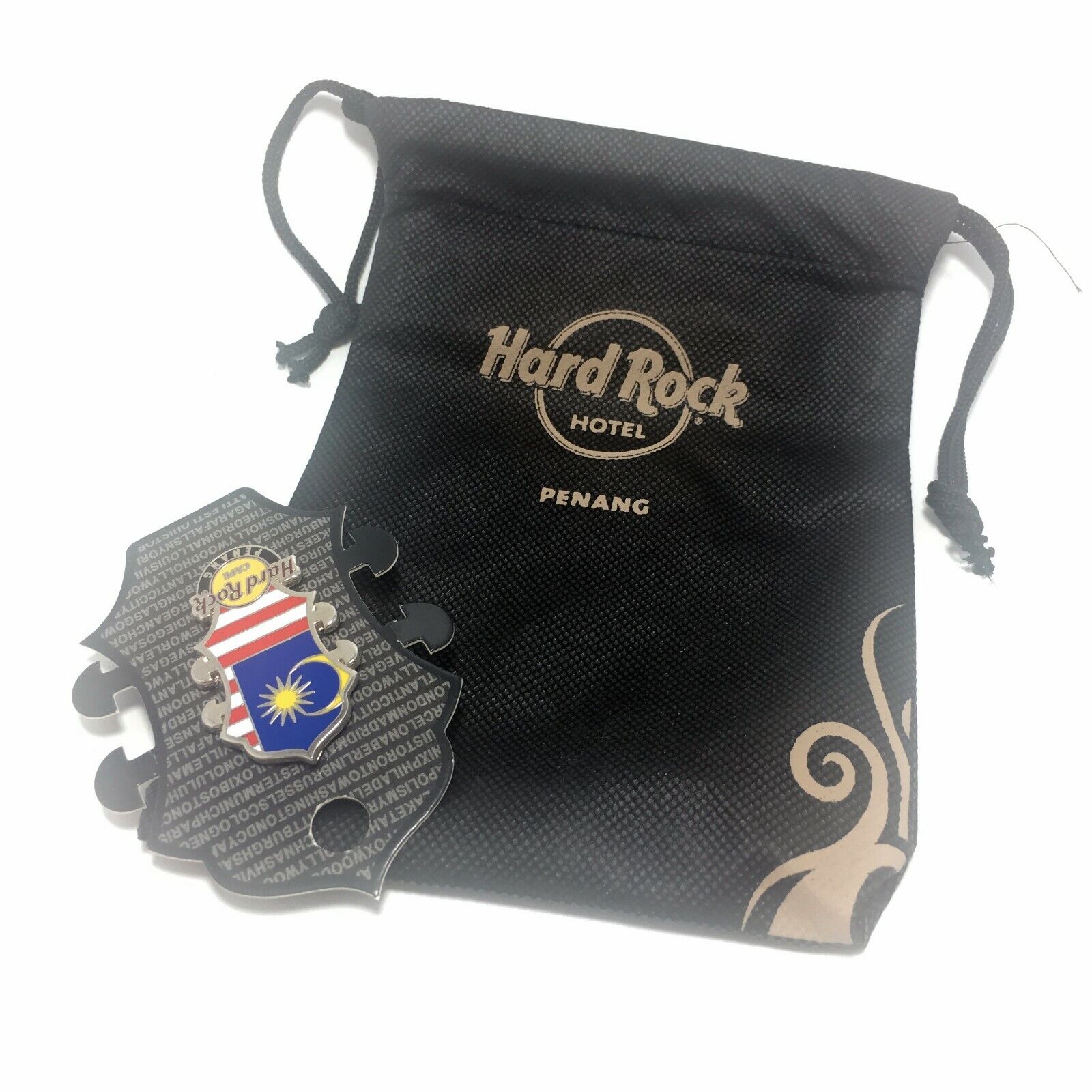 Hard Rock Cafe Pins 2017 Classic Round Logo Penang City Malaysia Free HRC Bag