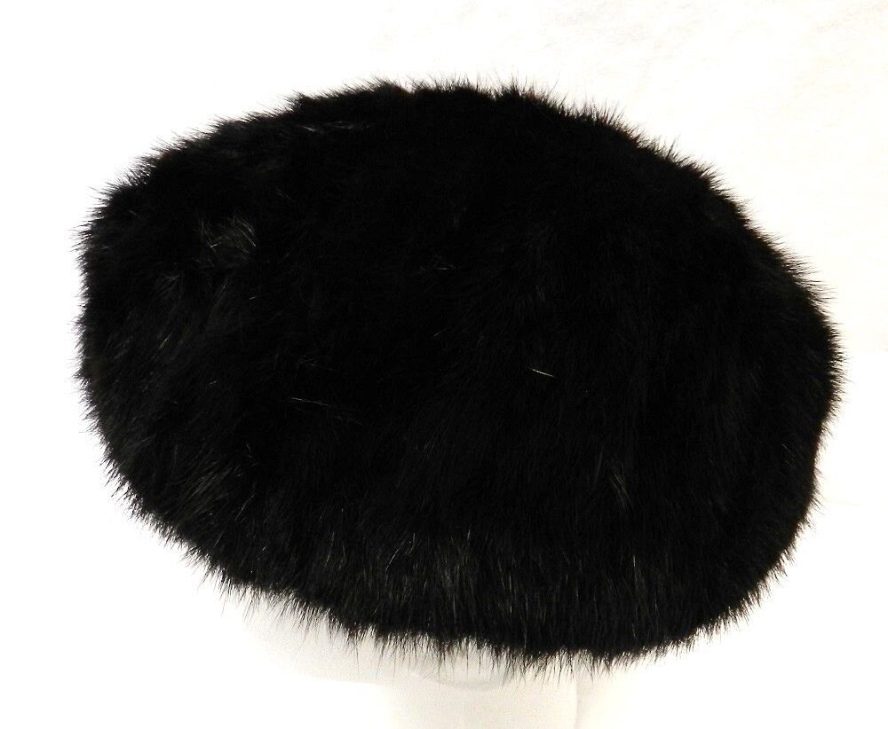 Chapeaux Pierre Balmain Paris Dark Brown Black Mink Fur Beret Hat Cap Vintage 
