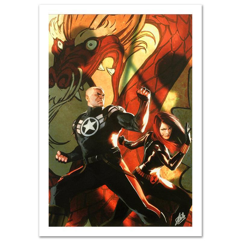 STAN LEE signed AVENGERS Marvel ORIGINAL COMIC Artworks Canvas BLACK WIDOW