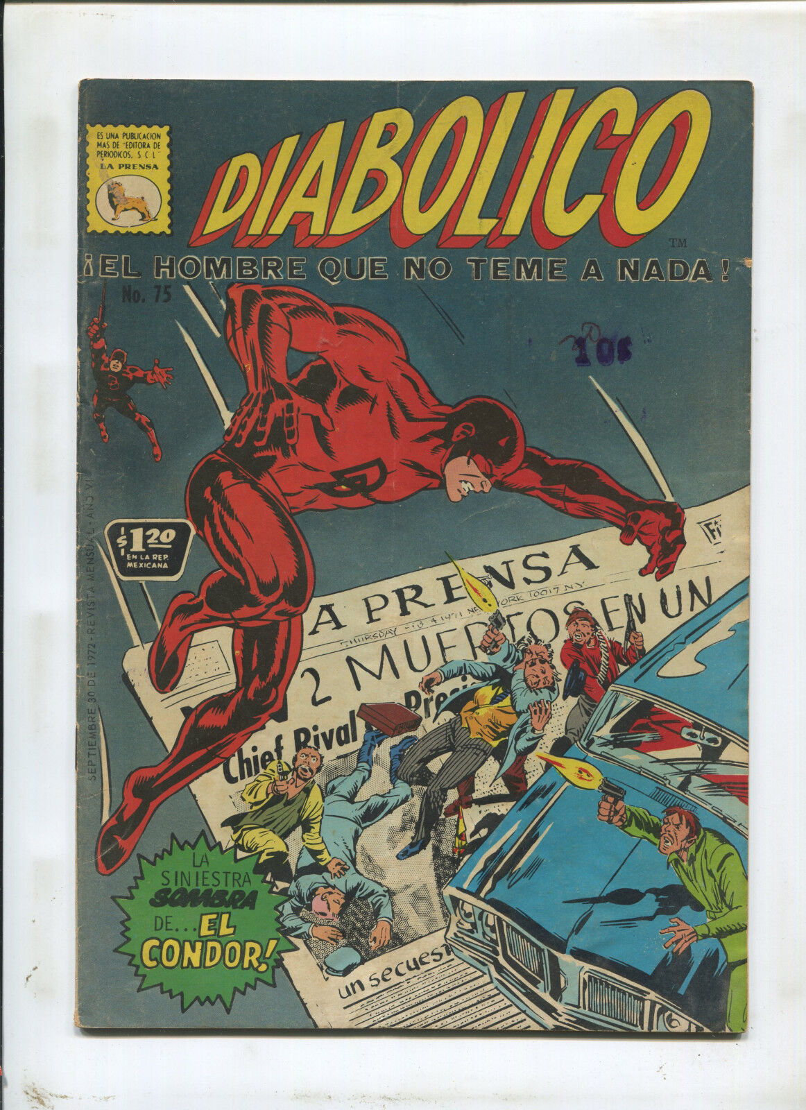 DIABOLICO (DAREDEVIL) MEXICAN #75 (4.0) VHTF 1972